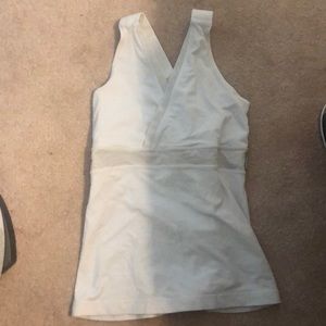 White exercise tank top